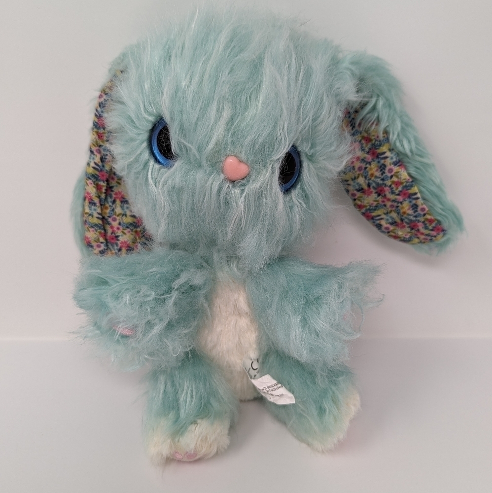 Scruff A Luvs Blossom Bunny Rabbit Plush Stuffed Animal Teal Flowers